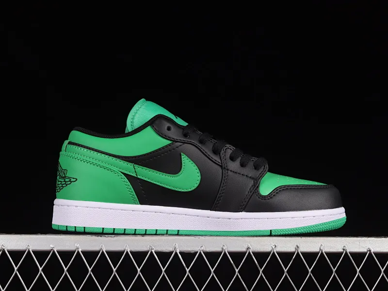 All categories Air Jordan Jordan series basketball shoes Air Jordan 1 Low Z version Air Jordan 1 Low "Lucky Green" AJ1 Joe 1 black and green low-top basketball shoes 553558-065
